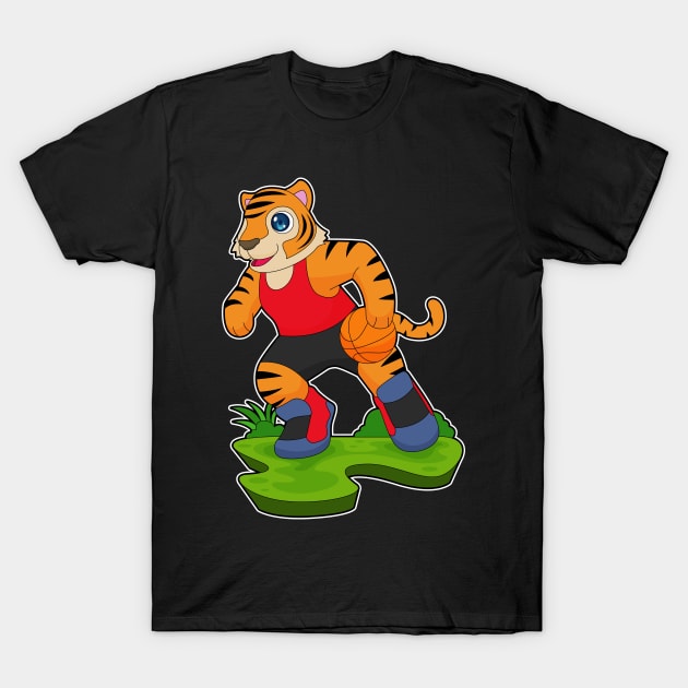 Tiger Basketball player Basketball T-Shirt by Markus Schnabel